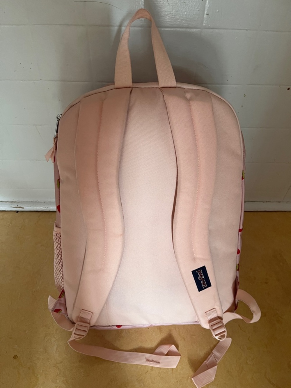 Jansport Pink Strawberry Print Backpack - Picture 3 of 3